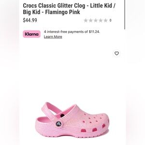 Pink flamingo glittery crocs size 6c